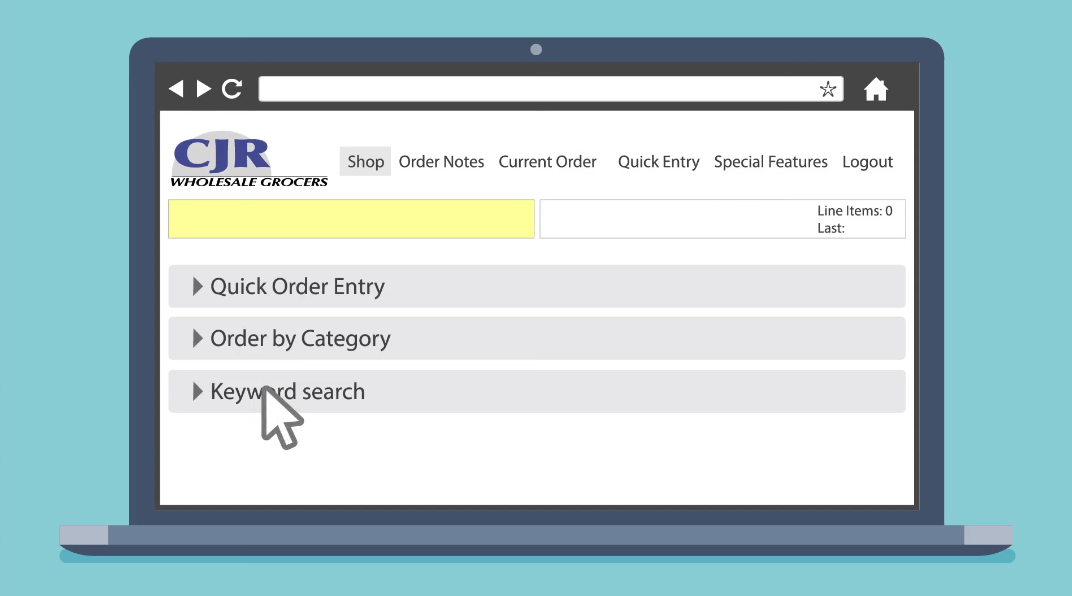 Ordering System Search process